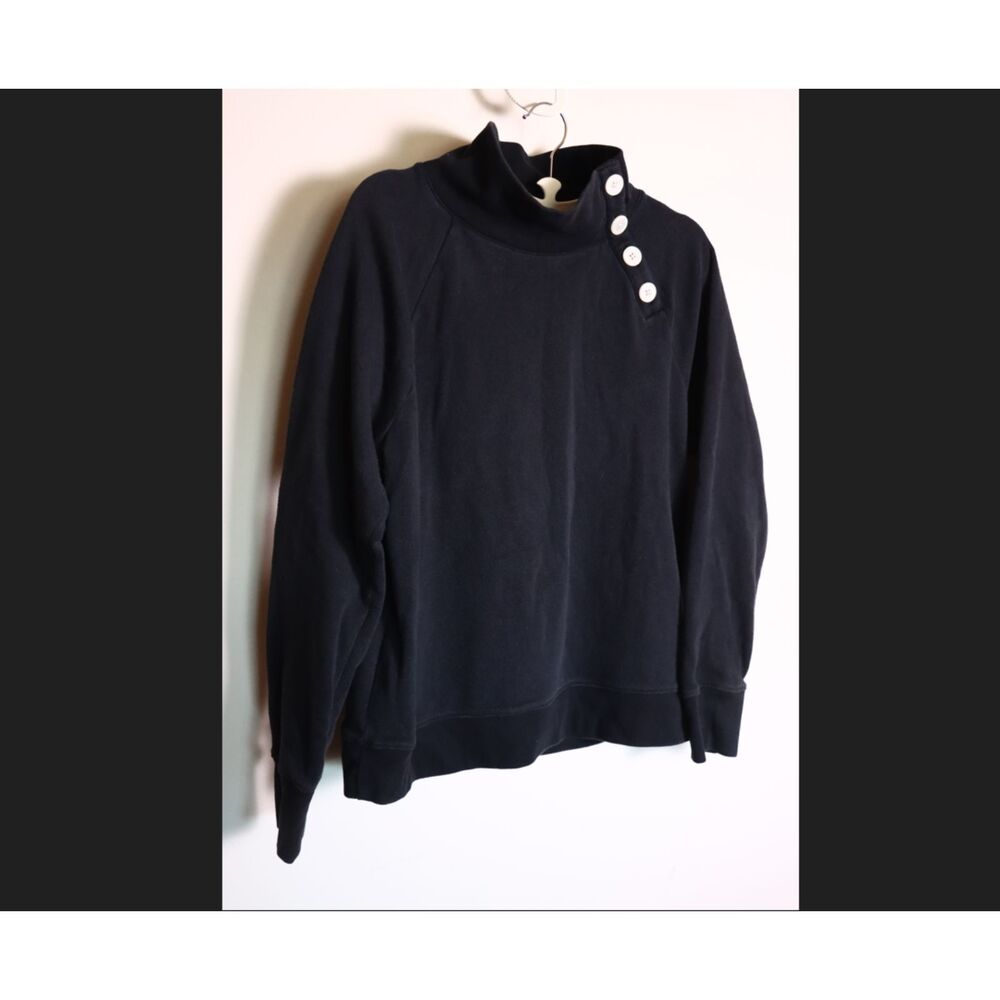 J.Crew Women’s Medium Black Mock Turtleneck Sweater Soft Cotton Blend